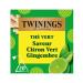 Twinings - Th Vert Saveur Citron Vert Gingembre - 20 Sachets - Vivifiant et Acidul - D guster Chaud ou Froid Citron Vert Gingembre