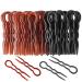 40 Pcs Plastic U Shaped Hair Pins Grip Pins Fast Spiral Hair Braid Twist Styling Clip Pin for Lady, Girl, Women (Black + Brown)