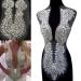 succi shan New Handmade Rhinestones Sequins Applique mesh Beaded Crystals Flower Trim Patches for Accessory Wedding Gown Decoration 15x25Inch (Silver)