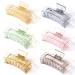 LYG Hair Claw Clips 6 Pack Non-Slip Banana Hair Claw Clips Rectangular Powerful Hair Clips Hair Styling Accessories for Women Girls Thin Thick Hair