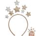Xcozu Christmas stars hair tires hair -ready glitter stars silver gold headband for women girls Christmas hair accessories hair band for party birthday festival