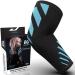 Elbow Support for Men & Women - Tennis Elbow Brace Golfers Elbow Support Premium Breathable Elbow Compression Sleeve for Joint Pain Golf Elbow Tendonitis & Tennis Elbow Relief (Single BLUE M) M| 9.8"-11.2" Circumference Blue/Black - Single