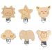 tallkeey 6 pieces pacifier clip wooden clip baby pacifier clips wooden pacifier chain clips pacifier clip dummy nipple holder for baby