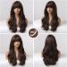 HAIRCUBE Long Brown Curly Synthetic Wig with Fringe - Women's Wavy Wig for Daily Wear - Buy Online on GoSupps.com