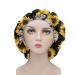 KUILIUPET Night Satin Bonnet - Sunflowers Pattern | Premium Elastic Band for Comfortable Sleep - Women's Shower Cap and Headwear - Buy Online on GoSupps.com