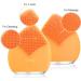 SUNMAY Leaf Facial Cleansing Brush Made of UltraHygienic Soft Silicone Waterproof Sonic Vibration Face Brush with Timer for Deep Cleansing Gentle Exfoliation and Massage (Orange) - Buy Online on GoSupps.com