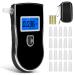 Uwelliky Alcohol Breathalyzer, Portable Alcohol Breath Tester with 20 Mouthpieces, Professional-Grade Accuracy, Accurate Blood Alcohol Tester with Digital LCD Screen for Personal Use Black