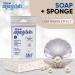 T.Taio Mother of Pearl & Charcoal Soap Sponge Shower Scrubbers - Fresh Scent (4-Pack) - Buy Online on GoSupps.com
