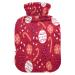 Christmas ball candy snowflake hot water bottle with soft fleece cover 2 litre hot water bag for hot and cold compresses
