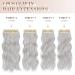 Feshfen 4PCs Clip-In Hair Extensions | 50cm Synthetic Wavy Gray Extensions for Women - Buy Online on GoSupps.com