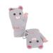 Kids Toddlers Knitted Gloves Mittens with String Boys Girls Magic Stretch Mittens Thick Fleece Lined Baby Infant Winter Warm Mittens Cartoon Cosy Full Finger Gloves Xmas Gift for Aged 0-3 #B-grey