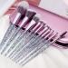 10-Piece Makeup Brush Set with Flash Handle Foundation Blush & Eyeshadow Brushes + Purple Cosmetic Bag Perfect for Beauty Lovers - Buy Online on GoSupps.com