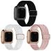 GBPOOT 3 Pack Elastic Watch Bands Compatible with Fitbit Versa/Versa 2/Versa Lite/Versa SE,Adjustable Nylon Stretchy Sport Wristband for Versa Smart Watch Women Men,Black/Storm Gray/Army Green For Versa 2/Lite/SE Black/Ros…