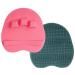 2 Pack Soft Silicone Shower Brush, Body & Face & Short Hair Wash, Bath Exfoliating Skin Massage Scrubber, Dry Skin Brushing Glove Loofah, Fit for Sensitive and All Kinds of Skin (PeonyPink+Green) 1 Pars_Pink+Green