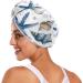 Blue Sea Starfishes Hair Towel 2 Pack | Super Absorbent Quick Dry Turbans for Women & Girls - Buy Online on GoSupps.com