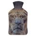 Leopard Hot Water Bottle With Cover Plush Bed Bottle Hand Warmer For Adults And Children 26.5X15.3cm