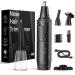 Ear and Nose Hair Trimmer for Men,Rechargeable Nose Trimmer,Professional Painless Eyebrow & Facial Hair Trimmer, IPX7 Waterproof Dual Edge Blades for Easy Cleansing Black-rechrge