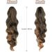 FESHFEN Long Curly Wavy Ponytail Extension 60cm Brown to Auburn - Clip in Synthetic Hairpiece for Women & Girls - Buy Online on GoSupps.com