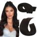 Moresoo Brown Human Hair Weft Darkest Brown Sew in Hair Extensions Real Hair 16 Inch Double Weft Extensions 100g/Pack #2 16 Inch(Pack of 1) WEFT #2