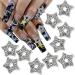 10pcs Crystal Alloy Star Nail Charms Rhinestones - 3D Stars Nail Art Gems in Silver - Women's Nail Accessories - Buy Online on GoSupps.com