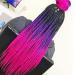 LDMY Jumbo Braiding Hair Extensions - 6PCS Pack 24 Ombre Black Purple Rose Synthetic Kanekalon Hair for Women & Girls - 100g/PC - Buy Online on GoSupps.com