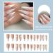 QINGGE Stiletto Press on Nails - French White Flower Design with Rhinestones - Medium Size False Nails for Women - Buy Online on GoSupps.com