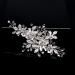 Wedding Hair Clip Rhinestone Bridal Hair Accessories Flower Hair Clip for Bride Bridesmaid Silver Handmade Flower Hair Pins Head Pieces for Women and Girls Hair Piece (Sliver) - Buy Online on GoSupps.com