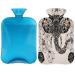 Heat bottle with elephant motif fluffy 2 l large capacity hot water bottle elephant ethnic flower water pocket for cozy nights relieves pain back neck and shoulders