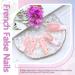 White Flower French Tip Press on Nails - 24 pcs Medium Coffin Nail Kit with Rhinestones - Elegant Acrylic False Nails for Spring - Full Cover Glossy Finish - Buy Online on GoSupps.com