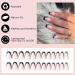 24Pcs Short Coffin French Press on Nails Nude Black Full Cover - Acrylic Fake Nails with Glue Sticker for Women - Buy Online on GoSupps.com