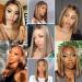 10 180% Density Highlight Ombre Bob Human Hair Wig P4/27 - HD Lace Frontal Pre Plucked - Blonde Front Wigs for Black Women - Buy Online on GoSupps.com