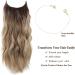 Ms Taj Halo Hair Extensions 20 inch Ombre Blonde Curly Hair Piece with Adjustable Invisible Wire - Long Halo Hair with Removable Clips for Women - Buy Online on GoSupps.com