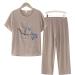 WILLBEST Women Two Piece Outfit Cotton Linen Round Neck Crop Basic Top and High Waist Shorts Matching Lounge Sets Sweatsuits 169-sukrn-beige#4 3XL - Buy Online on GoSupps.com