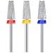 Evvmnaks 3 Pieces Nail Carbide 5 in 1 Bit Multi-Function Tapered Shaping Nail Drill Carbide Nail Drill Bit Use for Both Left