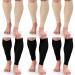 Coume 6 Pairs Leg Compression Sleeves Calf Compression Socks for Women Men Footless Leg Support Brace for Running Cycling Shin Splint Swelling Varicose Veins Pain Relief (Black and Beige Large/XXL) Black and Beige Large/...