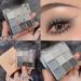 Black Smokey Eyeshadow Palette - 9 Cool Toned Matte Glitter Shades | Long Lasting & Waterproof Makeup for Girls and Women - Silver - Buy Online on GoSupps.com