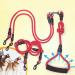 3 in 1 Dog Leashes with Adjustable Detachable Coupler 3 Way Dog Leash Durable Strong Nylon Long Line Dog Leads with Padded Handle for One Two Three Dogs Pet Walking Hiking - Buy Online on GoSupps.com