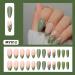 Green Press on Nails - Medium Almond Shape | Butterfly & Flower Design | Pink Glossy Ombre Fake Nails for Women | Trendy Press Ons - Buy Online on GoSupps.com