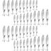 Fishing Lures Fishing Spoons Saltwater Treble Hooks Lures Hard Metal Spinner Baits 5 Sizes Casting Spoon Lures for Salmon Bass in 1/5 oz 1/4 oz 3/8 oz 1/2 oz 3/4 oz Silver 20