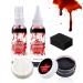 Halloween Fake Blood Kit | Coagulated Gel Blood Kit with Cleansing Soap Washable Zombie Vampire Costume Accessories for Film Cosplay Theme Party Photo Prop Stage