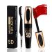 Red Mascara Waterproof Voluminous Colored Mascara Smudge-proof Color Tubing Mascara Volume and Length Longlasting Lengthening Fast Dry 5D Thick Fiber Cat Eye Mascara for Women Makeup Party Stage Use