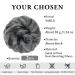 SARLA 2PCS Dark Grey Scrunchies - Wavy Curly Synthetic Hair Bun Extensions for Women & Girls - Buy Online on GoSupps.com