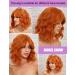 Wokestar Orange Red Bob Curly Wig with Fringe - 12 inch Short Synthetic Wavy Wig for Women - Buy Online on GoSupps.com