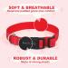 PCOTLLAR Padded Reflective Dog Collar - Adjustable Soft Neoprene for Small & Large Dogs (50-60cm) - Durable Red Dog Collars for All Breeds - Buy Online on GoSupps.com