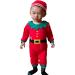 LIKPOJA Newborn Baby First Christmas Elf Outfit One-Pieces Baby Christmas Dress Up Santa Costume with Elf Hat for Toddler Baby Girls and Baby Boys 6-9 Months Green Elf Romper O