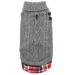 KYEESE Dog Sweaters with Leash Hole Turtleneck Dog Sweaters Knitwear with Gingham Warm Pet Sweater for Fall Winter Medium (Pack of 1) Grey