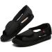 DXDUI Diabetic Flat Shoes - Breathable Mesh, Wear-Resistant Sole, Wide Adjustable Fit for Deformed Feet - Black (Size 46) - Buy Online on GoSupps.com