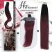 Moresoo 14 Inch Black Ombre Tape in Hair Extensions - Balayage Black and Wine Red Human Hair 20 Pieces/50g - Buy Online on GoSupps.com