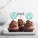 Dog Paw & Bone Cupcake Toppers Puppy Baby Shower Cupcake Toppers Puppy Themed Dessert Picks Baby Girl/Boy Birthday Party Decoration - Blue & Silver Glitter - Buy Online on GoSupps.com
