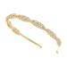 Oriamour Flower Design Rhinestone Crystal Wedding Headband Bridal Headpieces Simple Design Bridal Headband (Gold)